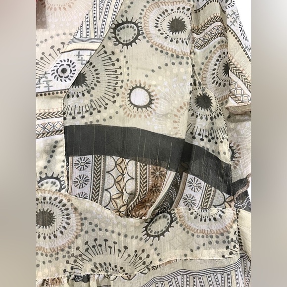 Vintage Faded Glory Sheer Green All Over Print Baby Doll Top Size 18/20 90s Y2k - Picture 4 of 7